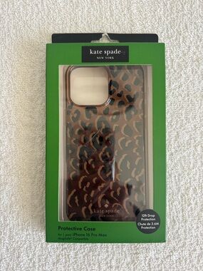 Kate Spade New York Leopard Print Brown & Black iPhone 16 Pro Max Case Cover